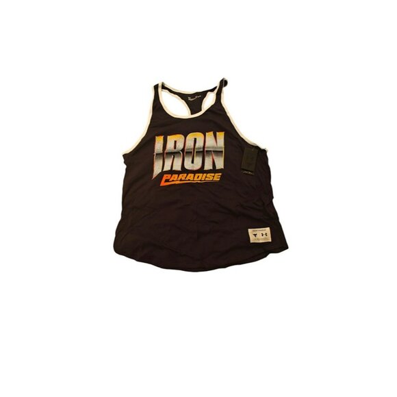 Under Armour Project Rock Men's Black XL Loose Tank Top Iron Paradise New W Tags - Picture 1 of 16